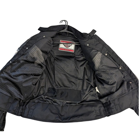 Firstgear Mens XL Motorcycle Jacket Leather Mesh Padded Racing Black Grey White - Picture 5 of 13